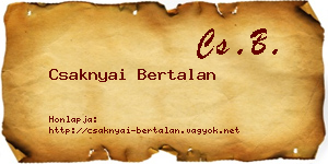 Csaknyai Bertalan névjegykártya